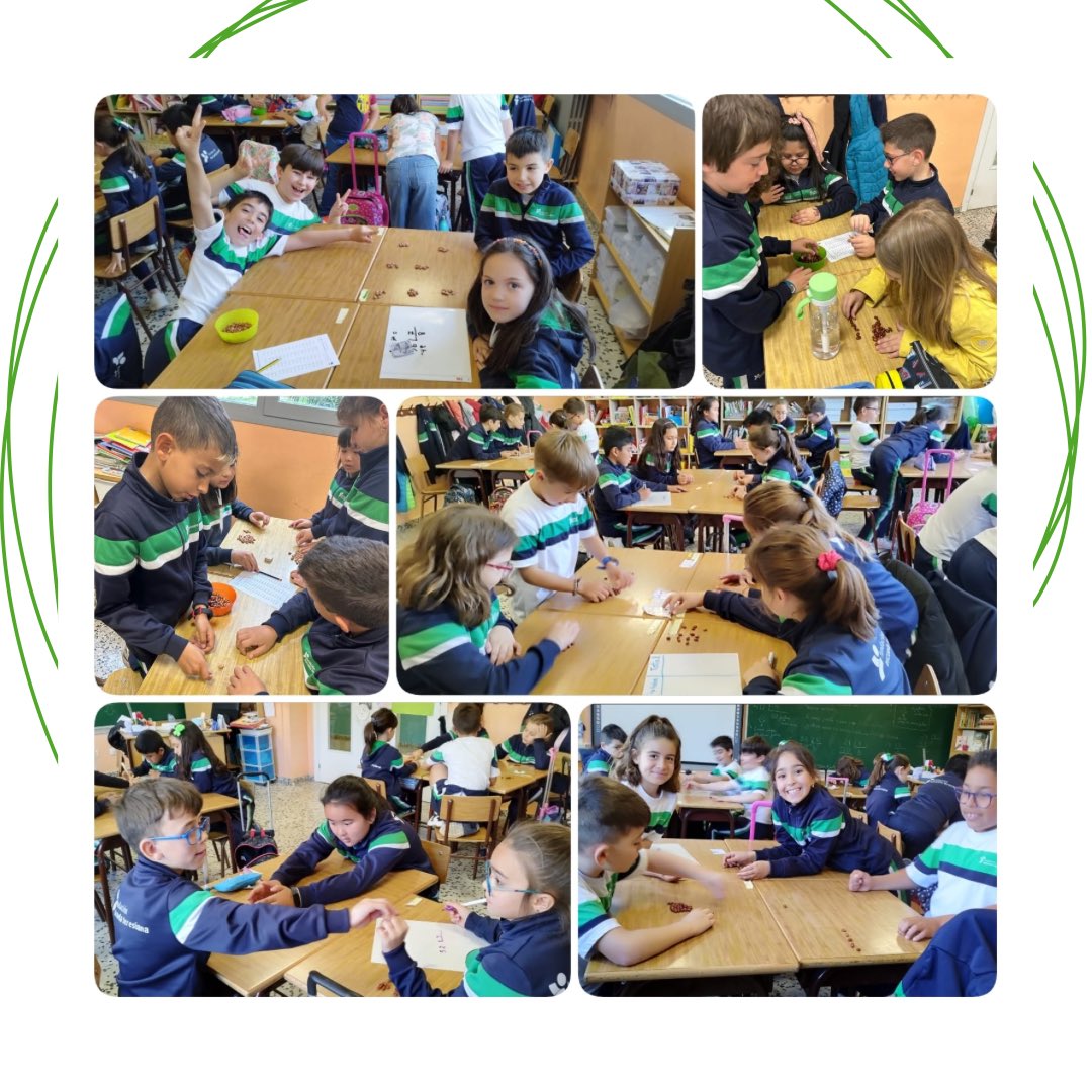 EOssoZ's tweet photo. Los alumnos de 3° de Primaria estamos aprendiendo a dividir y, para entenderlo mejor, hemos comenzado a hacerlo por equipos de manera manipulativa repartiendo...¡Judías pintas! 
Está siendo muy divertido y significativo. ¡Nos encanta!

@FETeresiana https://t.co/4R8LkwFHe6