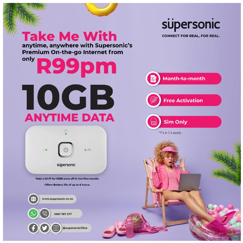 supersonicfibre's tweet photo. "She's a 10 but doesn't know about Supersonic's monthly data deals...she's a 2.
He's a 6 but gets Fixed LTE, 10GB of data for only R99pm with Supersonic...he's a 10!
Be a 10, get connected with Supersonic's monthly data deals."
https://t.co/QzQ8roTNVN
#ConnectForRealForReal