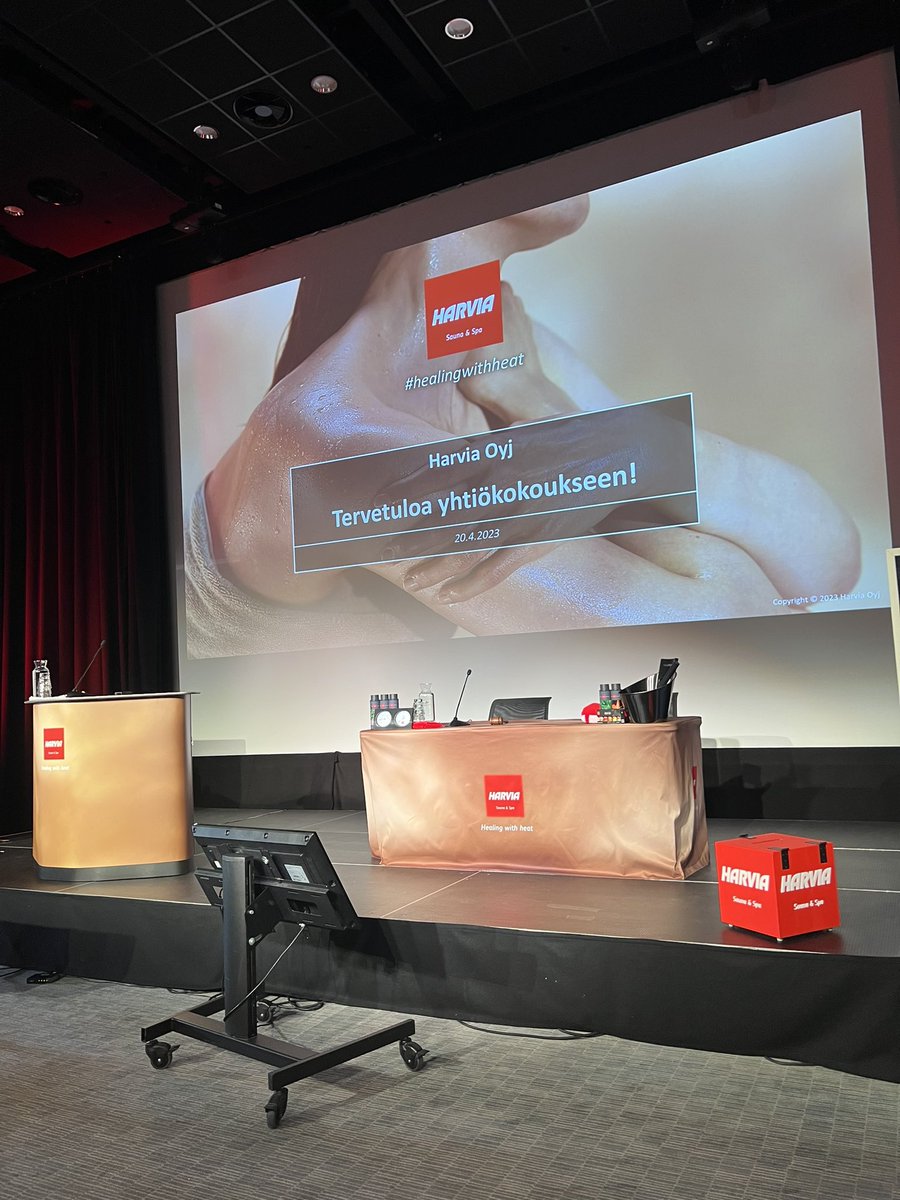 Harvia AGM getting ready 🔥<a href="/harviaglobal/">Harvia</a>