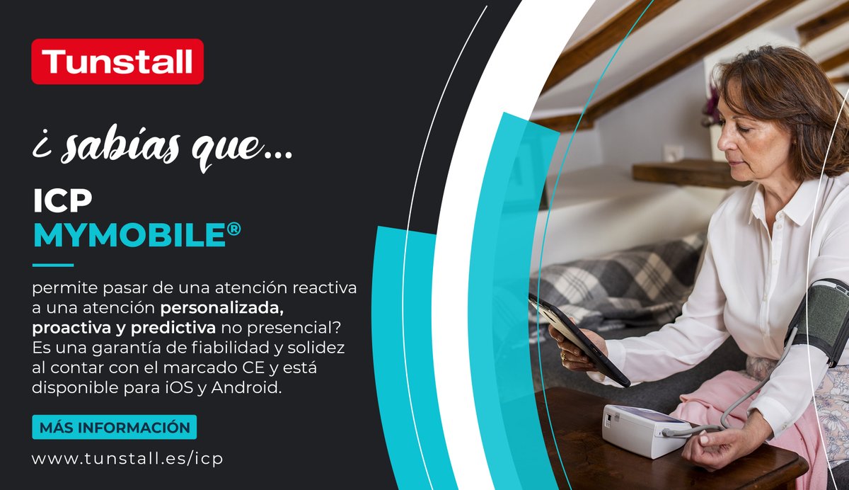 tunstall_es's tweet image. ¿Sabías que…
La app ICP myMobile® permite pasar de una atención reactiva a una atención personalizada, #proactiva y #predictiva no presencial. Es una garantía de fiabilidad y solidez al contar con el marcado CE y está disponible para iOS y Android. ¡Solicita información!