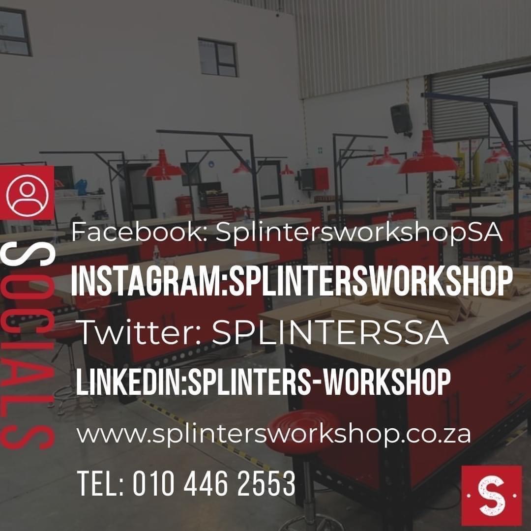 SplintersSA's tweet image. To Contact #SplintersWorkshopSA!

Contact Us Online: splintersworkshop.co.za/contact/

Address​: The Gables Commercial Park, Unit 16/17 - Cleveland.

Email Us: hello@splintersworkshop.co.za

Call Us: 010 446 2553

We’re Ready, Let’s Talk.
#Splinterproneurs #Workshop #Tools #Training #Jhb