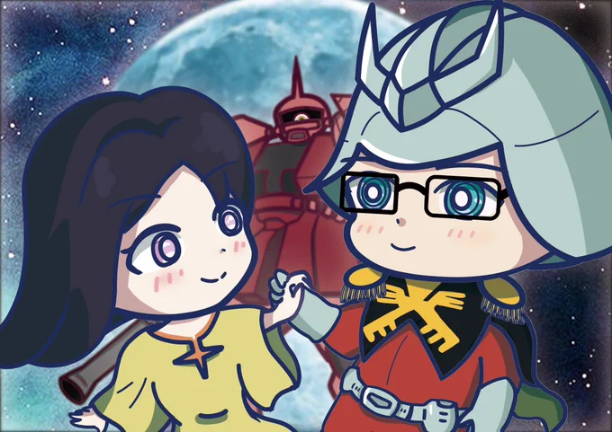 昨年、友人の結婚式用にウェルカムボード描きましたシャアとララァになりたい希望です( ' ▽ ` ) 