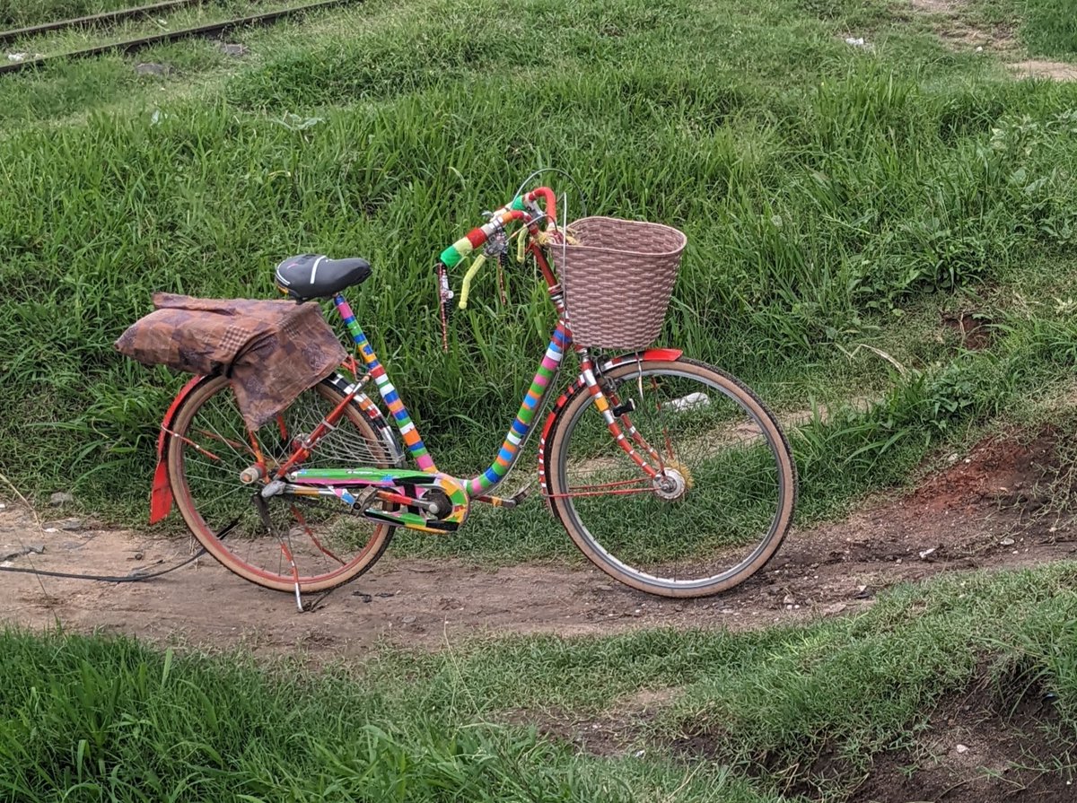 DontjeJames's tweet photo. #30DaysofBiking Day 19.  Less rain today.  But the level  of bike bling remains the same.  Many riders here in Tanga dress up their bikes in a myriad of ways. https://t.co/YvlZipmZJw