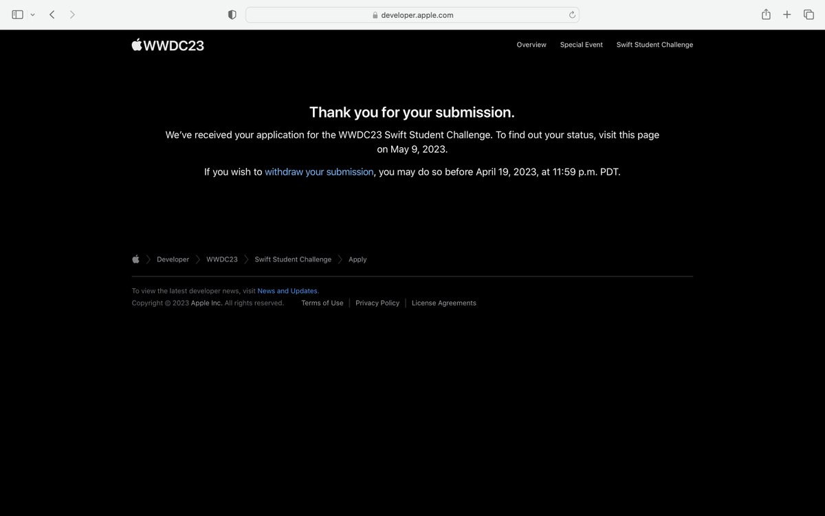 KarthikRajaTP1's tweet photo. The #FirstSubmission is always close to the heartโค๏ธ #wwdc23 https://t.co/56g3IDfHkz