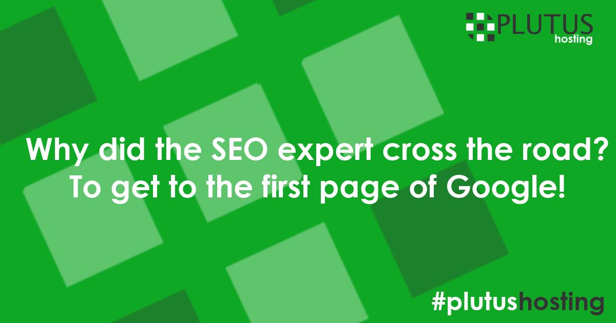 PlutusHosting's tweet photo. Share your favorite SEO joke in the comments and let us help you get to the first page of Google with our SEO services! 

Check out our packages here: https://t.co/KiDJz9G4ny 
#seo #searchengineoptimization #searchengin https://t.co/zWH0jHEZye