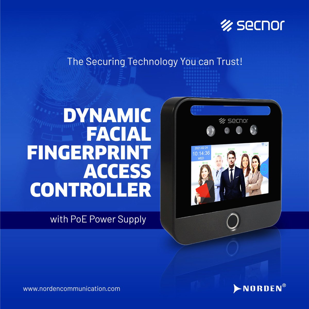 NordenGlobal's tweet image. Say goodbye to the hassle of traditional access control systems and upgrade to the future with our Dynamic Facial Fingerprint Access Controller.
Secure your assets with Secnor!

#FaceRecognition #FingerprintRecognition #Dynamic #AccessControl #Secnor #Norden  #SmartSecurity #UK