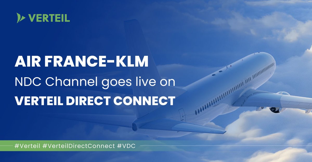 VerteilNDC's tweet photo. We are glad to announce that World's 5th largest Airlines, Air France and KLM are now available on Verteil's NDC platform. 

Contact us and get access to 40+ airlines available on https://t.co/v1xLUDGRAt 

https://t.co/2Pp11fd9Mc https://t.co/oQKSi7fddB