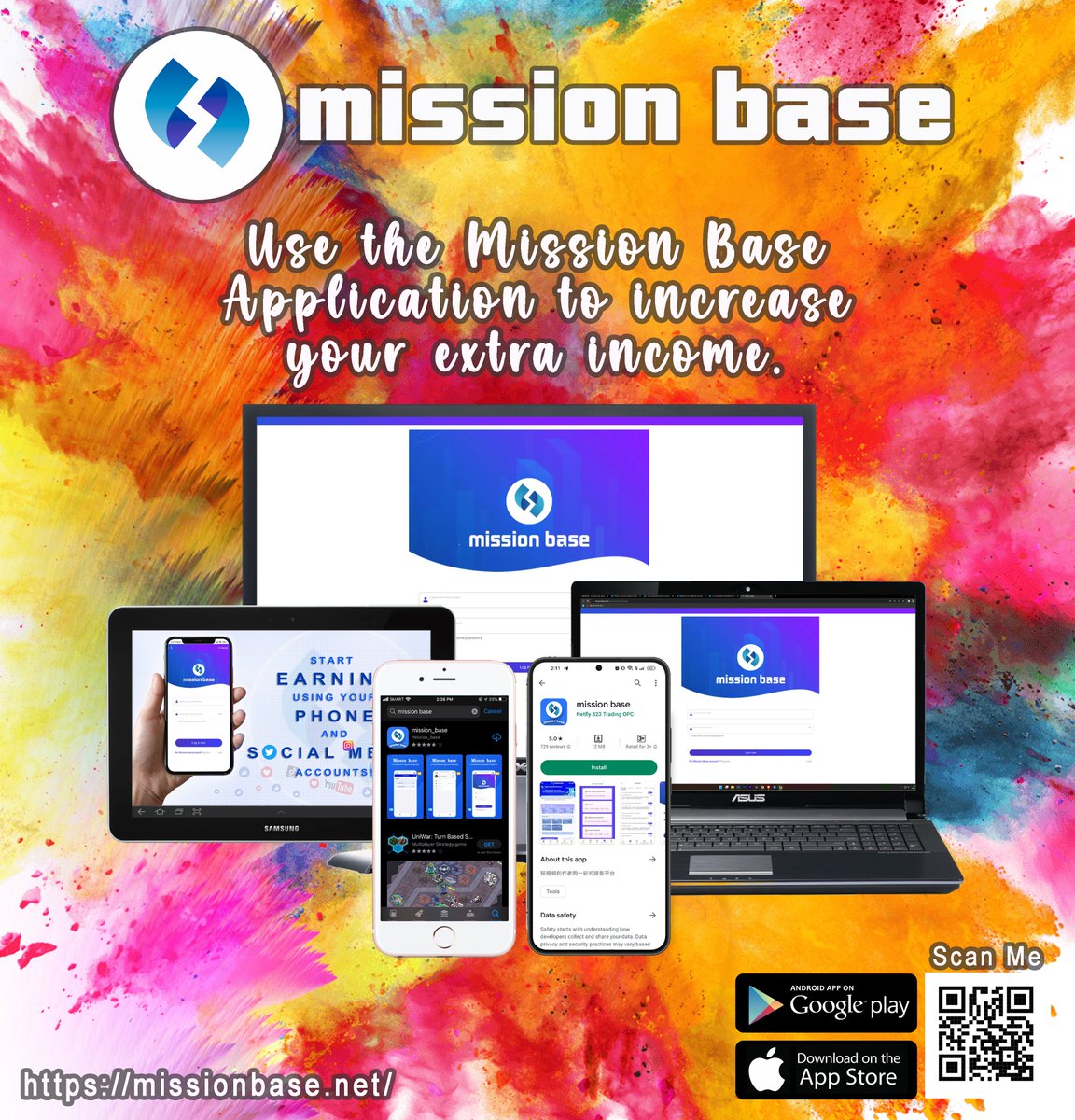 MissionBase01's tweet photo. Make money by using the  Missionbase Platform to increase your extra income.

Download the Mission Base App now!
Scan the QR CODE and register!

Happy Earning!
#missionbaseplatform
#earnonline https://t.co/FK0p57a445