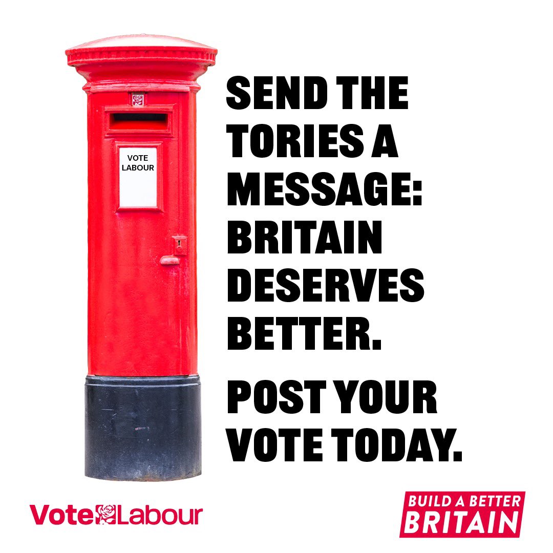 Election day is only two weeks away! 🗓️ If you vote by post, your ballot will be arriving in your letterbox in the next few days 📬 So remember, when that letter arrives - vote Labour 🗳️