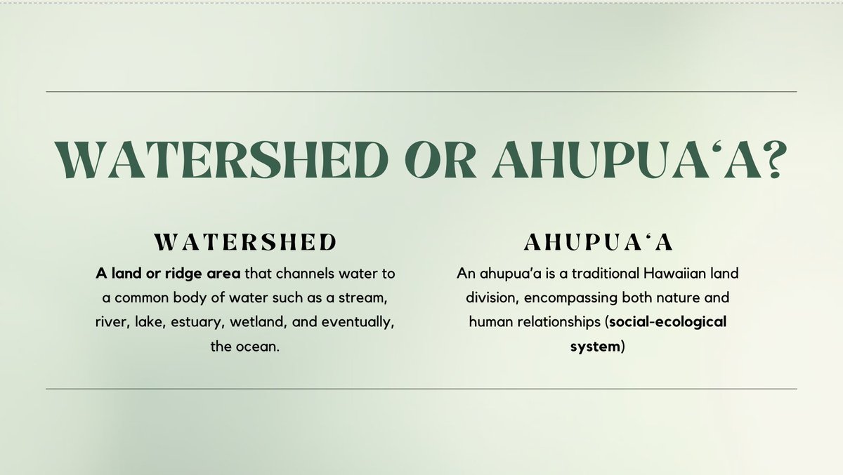 BreeeeFong's tweet photo. Do you know the difference between a #watershed &amp; ahupua'a? Oli Carbi's proposal on assessing ahupua'a health in the 'Ewa moku sheds light on the complexity of navigating #social-ecological systems &amp; community interest in watershed management #NREMSeminar https://t.co/Q98rb2bJlA https://t.co/Hgz9k6BI2v