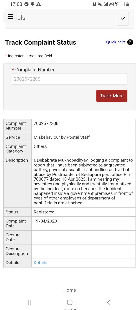 Sohini267's tweet photo. @IndiaPostOffice @IndiaPostOffice @abpanandatv @PMOIndia Official complaint has been registered to India post. Awaiting for your response. We have full trust that there will be proper and honest investigation and appropriate action will be taken by @IndiaPostOffice https://t.co/dSMxuM2SZw