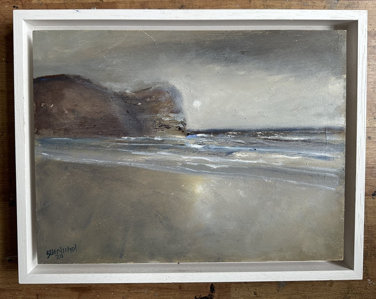 staithesartist's tweet photo. More joys of tidying my #studio discovering a mother #pleinair of #Sandend one of the first I did when I started painting outdoors again after #lockdown Then one last fiddle with #HiggerTor https://t.co/z1Bfsb4uxs