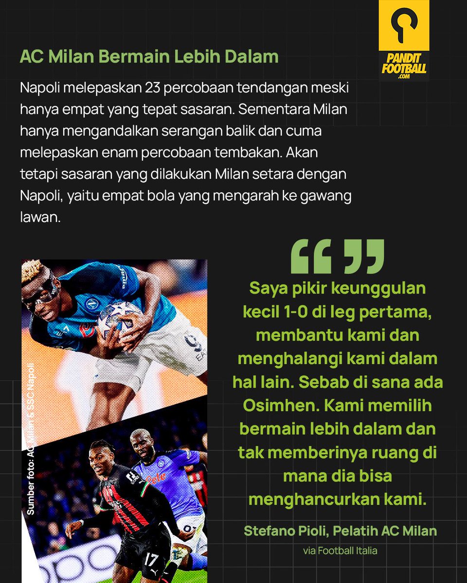 panditfootball's tweet photo. Setelah 16 tahun, Milan kembali ke semifinal Liga Champions. Mereka bahkan bertemu dengan rival sekota, Inter Milan.

Siapa yang udah gak sabar nonton ulangan perempat final 2004/05 ini? https://t.co/Td8b1vk4Ut