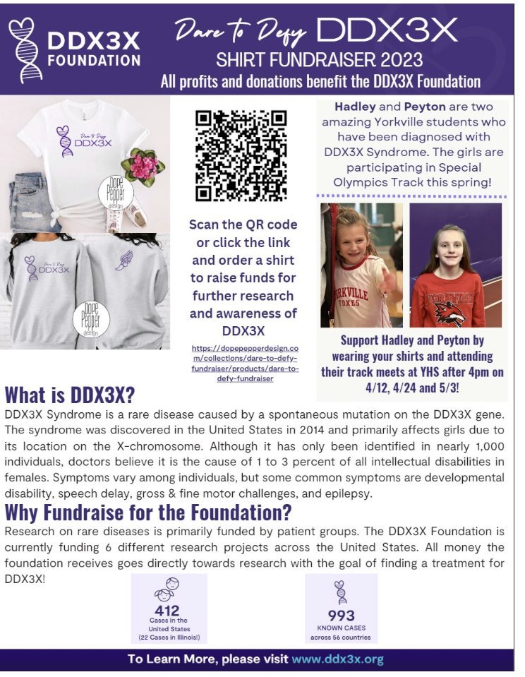 AReveter's tweet photo. This fundraiser was started by the high school daughter of one of the paraprofessionals who works in my classroom to help raise funds for the DDX3X Foundation. There are 2 ways to support this great cause.
https://t.co/1I10u2NBEl https://t.co/Sm2rpgOBJA