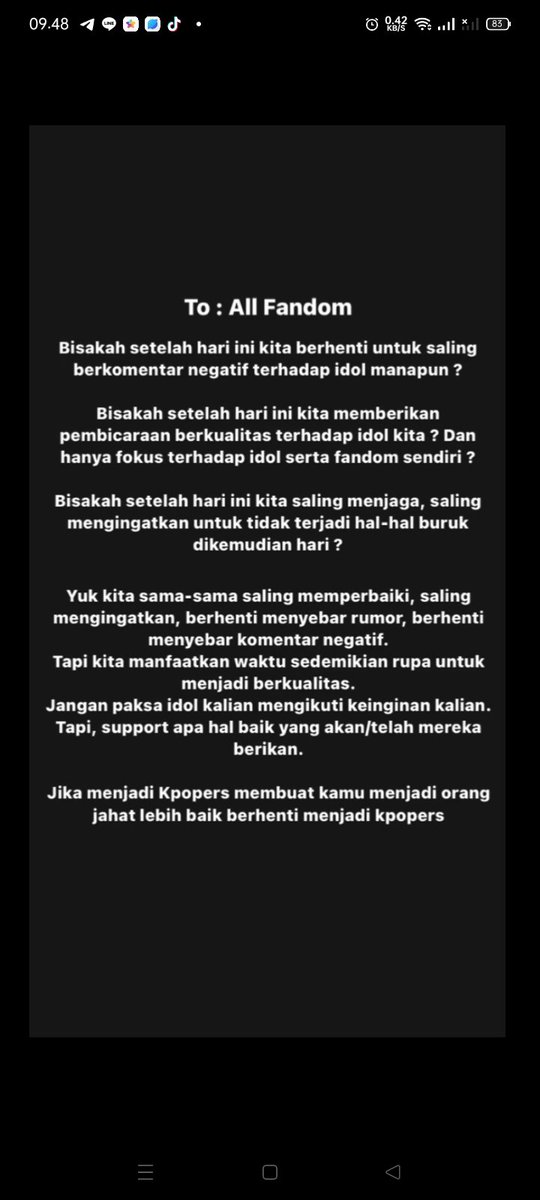 bibimbapcamci's tweet photo. They can save us, but we can't save them
Yu belajar jadi lebih dewasa, army, dan fandom lain
#respectallfandom
Cr: TT @/octaviani.00 https://t.co/E9iwz8BxWz