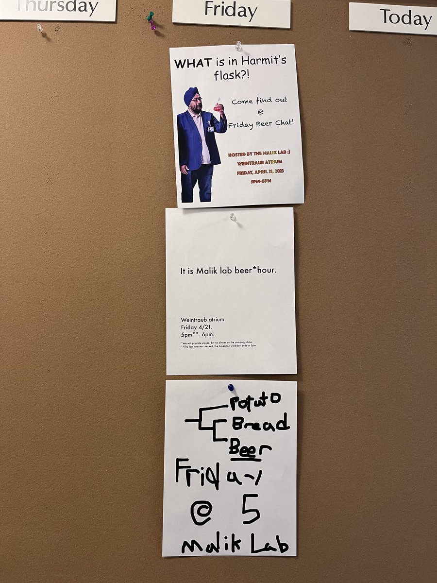 Harmit S. Malik (@harmitmalik) on Twitter photo The lab is hosting <a href="/HutchBasicSci/">Hutch Basic Sciences</a> <a href="/fredhutch/">Fred Hutch Cancer Center</a> Beer Hour this Friday. I think they are having way too much fun* designing these posters (and maybe have more free time on their hands than I realized)
(*some very creative people work here) The lab is hosting <a href="/HutchBasicSci/">Hutch Basic Sciences</a> <a href="/fredhutch/">Fred Hutch Cancer Center</a> Beer Hour this Friday. I think they are having way too much fun* designing these posters (and maybe have more free time on their hands than I realized)
(*some very creative people work here)