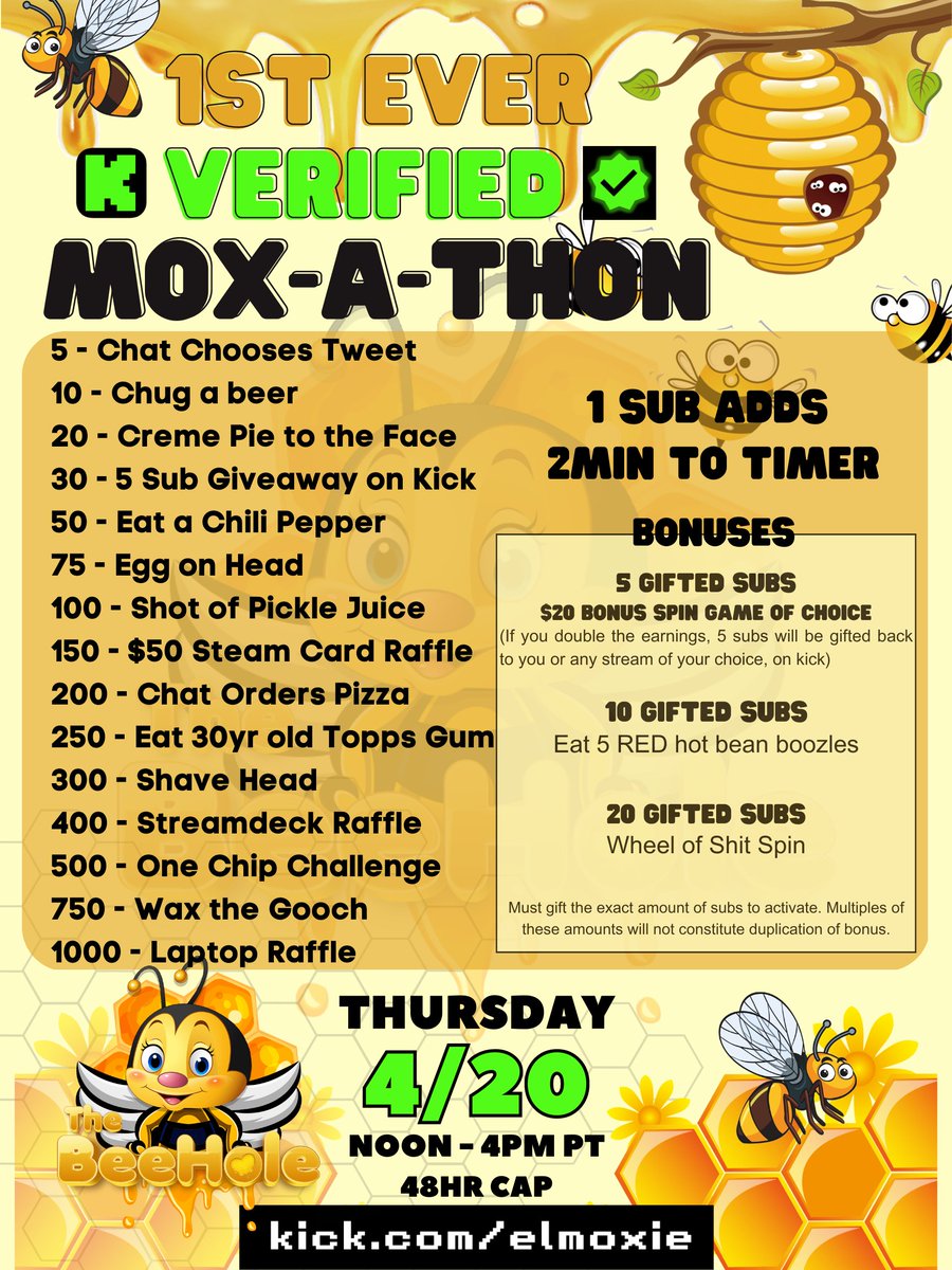 el_m0x13's tweet photo. Your last reminder for tomorrows Mox-a-thon. The one and likely only time  you will get me to do dumb shit live on stream. @kick Verified!! https://t.co/WjMbkSN5PN