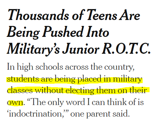 JeremyWard33's tweet photo. Forced to wear military uniforms, students tried to drop the class, but were denied. https://t.co/npeQoBYiAF