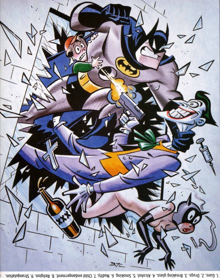 Bruce Timm made a drawing showing everything they were not allowed to show on BTAS.
