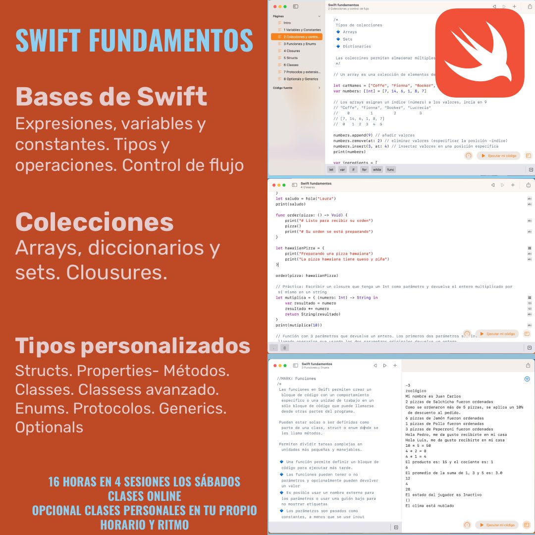 datafoxsoftware's tweet image. Curso online Swift Fundamentos.
¿Te interesa el desarrollo de apps para iPhone o iPad? El primer paso es aprender Swift.
Inscripciones abiertas para el curso de mayo.
Informes: wa.me/5215544845398
#swift #iOS #learningswift #swiftprogramming #swiftlearning #swiftstudy