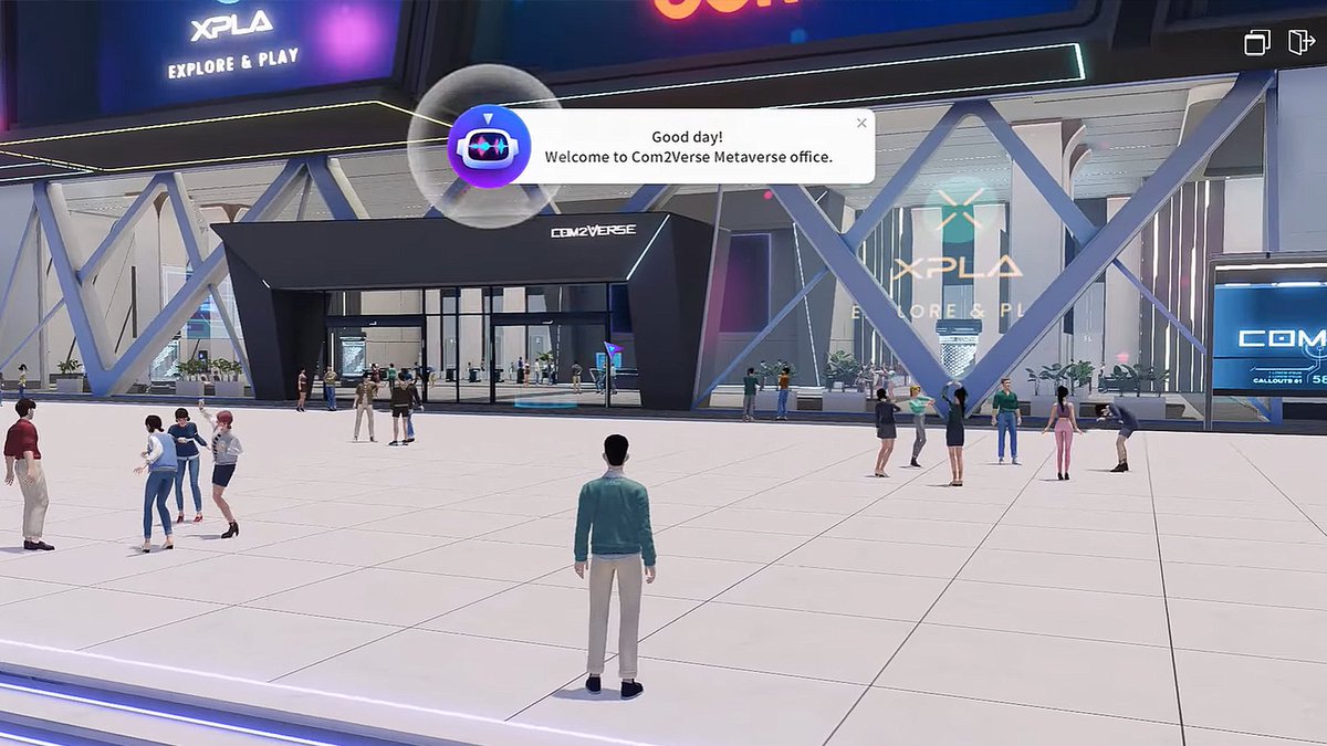 Official_CONX's tweet photo. 🎊Exciting news Pilots!
#Com2Verse development ver. for actual demos is out now. It's a flexible platform that can be used for various tasks, with cool features like virtual meetings, sending documents, and having presentations, as demonstrated in the video. https://t.co/IYfNY6wWhc