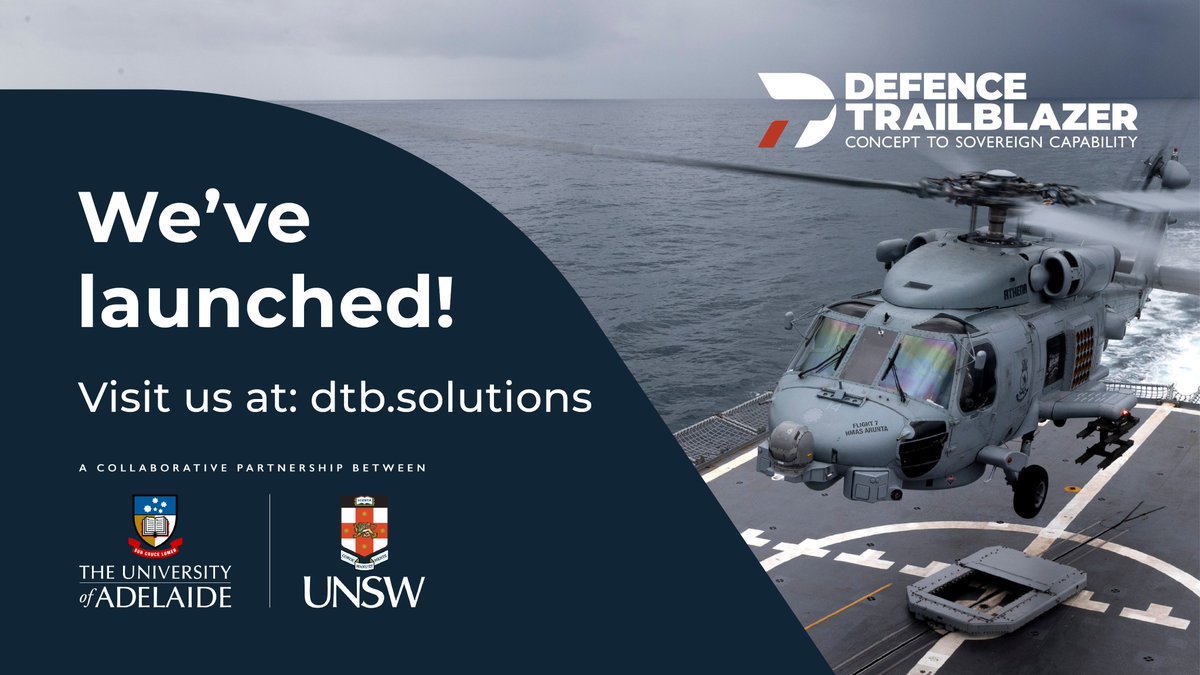 We're excited to announce the launch of our new website! 

Live at: dtb.solutions

Visit us to see how we are transforming defence innovation through strategic academic and industry partnerships, with support from the Australian Government Department of Education.