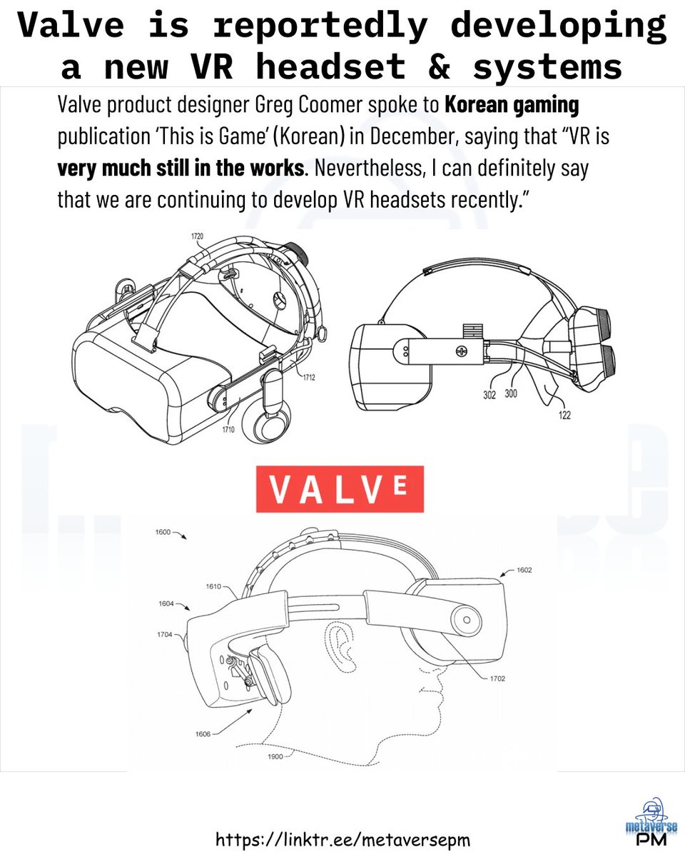 metaversepm's tweet photo. Valve is reportedly developing a new VR headset &amp; systems

#metaverse #ar #vr #xr #virtualreality #extendedreality #smartglasses #web3 #questpro #htcvive #openxr #webvr #webxr #steamvr #hololens #arcore #arkit #artoolkit #psvr2 #valve #steam #vrgaming #gaming #csgo @valvesoftware https://t.co/YbHXy8F3W2
