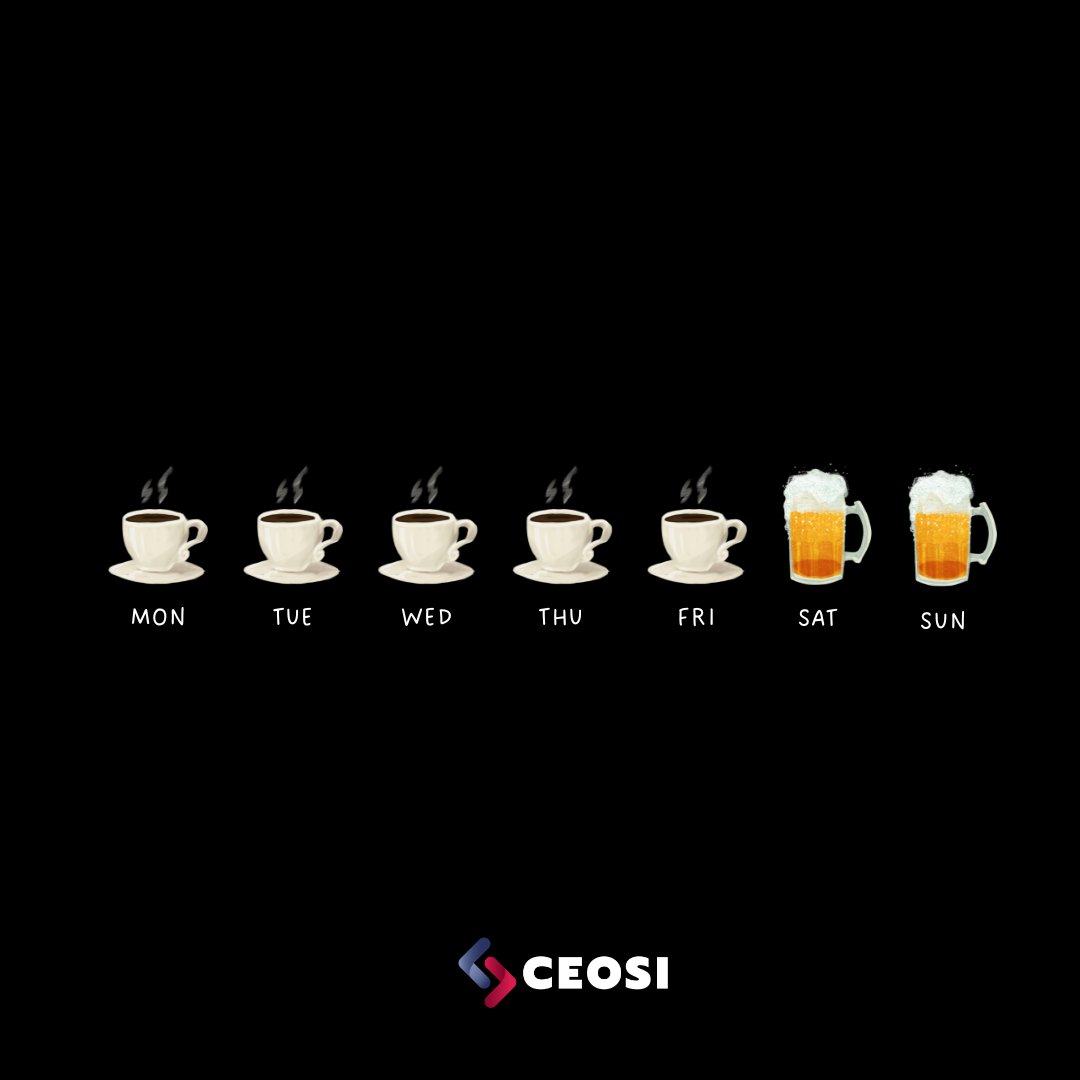 cyberensemble's tweet photo. From Monday to Friday, it's all about that coffee grind ☕, but come the weekend, we cheers to good times and great beers 🍻. Here's to a well-balanced week! https://t.co/qT7Zc6KX4r