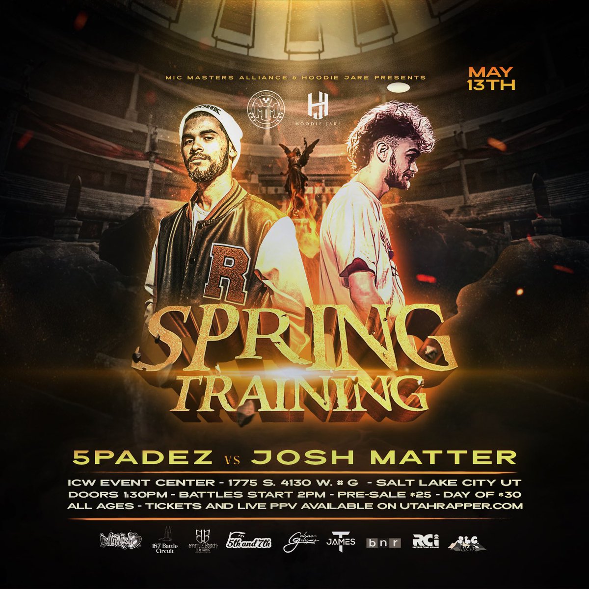 MicMasters801's tweet photo. Announcement #7 👀
@5padez92 vs #JoshMatter
🎟️ - https://t.co/j3XlOfy1SH…
#SpringTraining #battlerap #rapbattle https://t.co/Eo4CAjCRIk