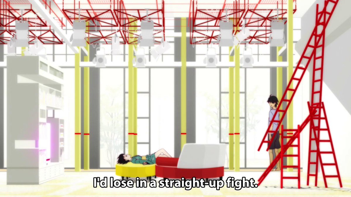 gatari_lines's tweet image. Nisemonogatari Episode 1:
I'd lose in a straight-up fight.