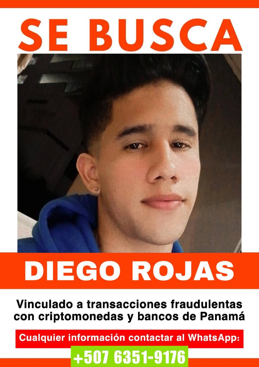 Criptoestafa's tweet photo. Venezolano en panamá, se fue del país no se sabe su paradero, posiblemente está en Venezuela, Colombia o Estados Unidos🇺🇸 https://t.co/win3PkGQnq