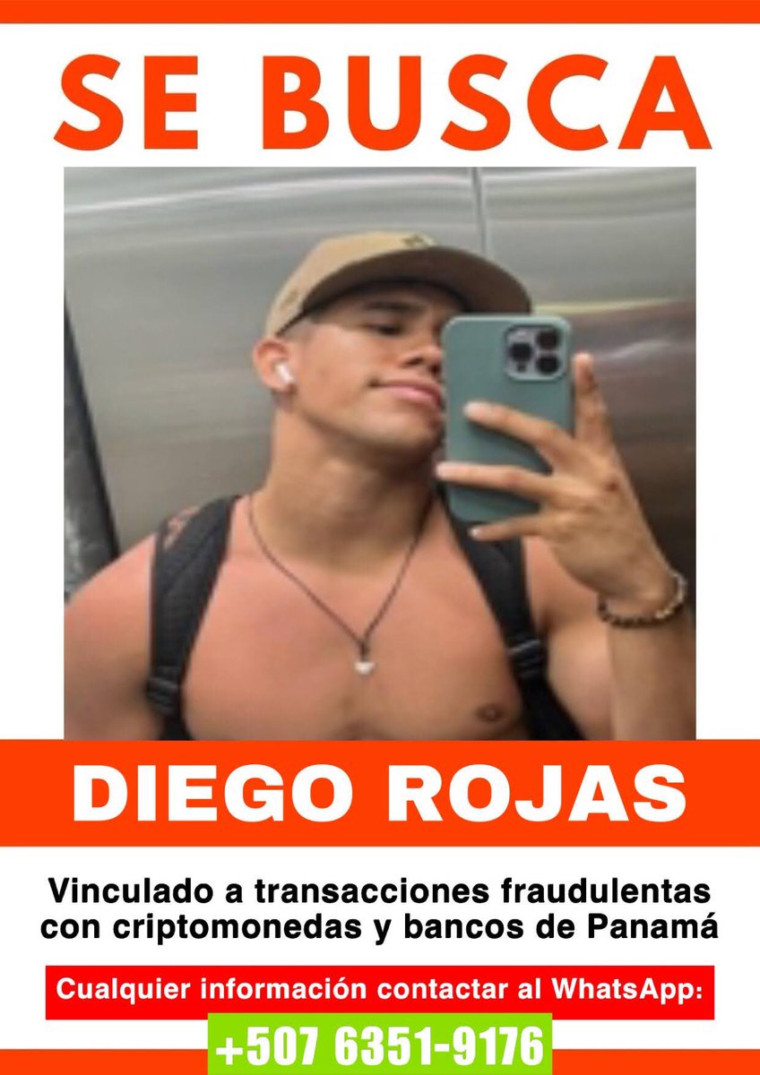 Criptoestafa's tweet photo. Venezolano en panamá, se fue del país no se sabe su paradero, posiblemente está en Venezuela, Colombia o Estados Unidos🇺🇸 https://t.co/win3PkGQnq