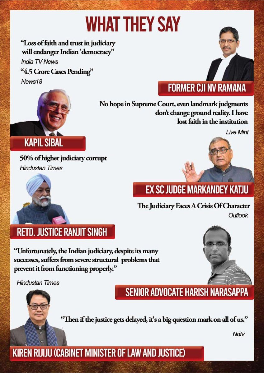 loveUMaaaaa's tweet photo. #भारतीय_न्यायतंत्र 
Ye Kya Keh Gaye
Legal Experts - निचली अदालतें 99 % भ्रष्ट हैं जो निजी स्वार्थों के चलते किसी बेगुनाह को जेल या आजीवन जेल भेज देती हैं, 
Big Question is
न्यायिक ढांचे की भ्रष्टता ऐसी ही रही तो जनता के अधिकार कब तक सुरक्षित ❓ https://t.co/y1MKdDEHu2