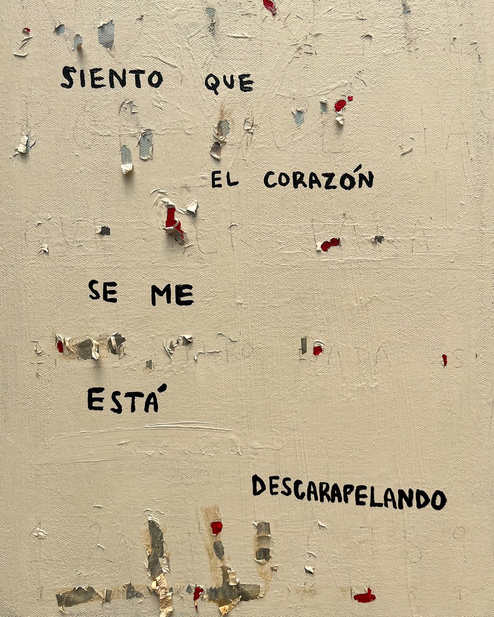 _rom_mo_'s tweet photo. “Siento que el corazón se me está descarapelando”. (Acrílico y pastel de óleo sobre tela). Abril 2023. https://t.co/FdJeqYy4M7