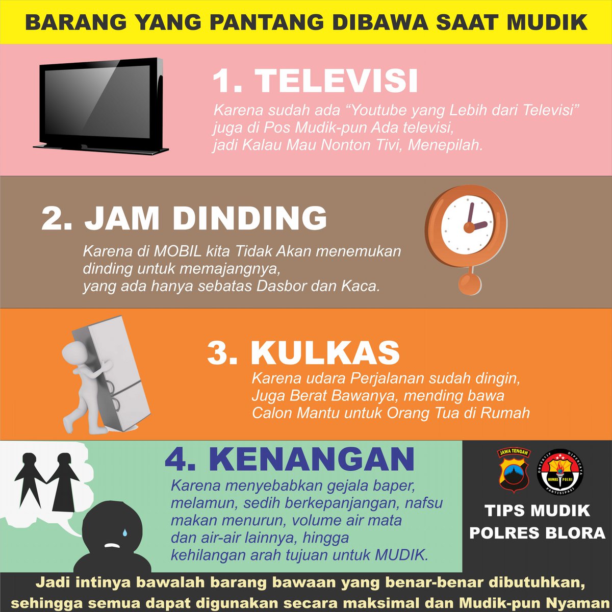 kapolres_blora's tweet image. 1 lagi TIPS yang SANGAT (tidak) Berfaerah dari Polres Blora
-jangan baca sampai habis, nanti malah kepikiran hehe

#tipsmudik
#polisiblora
#Polisi 
#polisibaik