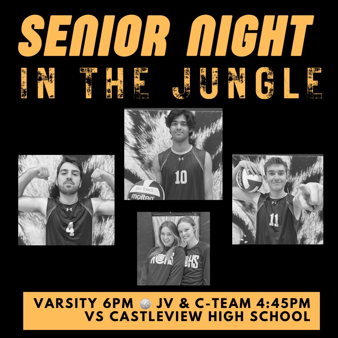Get to the jungle tomorrow night and support our Seniors!
Senior night events start after the JV and C Team matches are done. See you in the jungle!
Let’s go Jags!