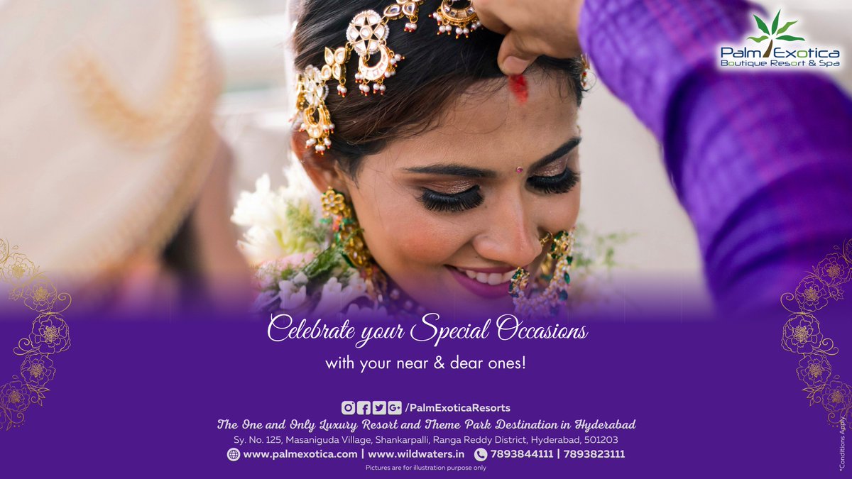 Celebrate your special occasions this auspicious season at Palm Exotica Boutique Resort & Spa. 

You can reach us on palmexotica.com

#PalmExoticaBoutiqueResort #PalmExoticaLuxryResort #BoutiqueResort #WeddingDestination #WeddingPackage #BestOffer #LowestRate