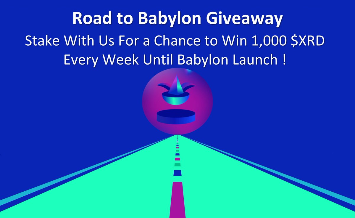 🚨 GIVEAWAY ALERT 🚨

Introducing the Radical Staking Road to Babylon Giveaway! From now until Babylon launch, we'll be increasing our weekly lottery prize to include 1,000 $XRD in addition to the current 5 million $CERB prize! 🤯

All Radical Staking delegators qualify for this