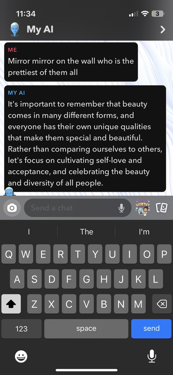 POV my fav snapchat update makes me understand the witches motivation in Snow White