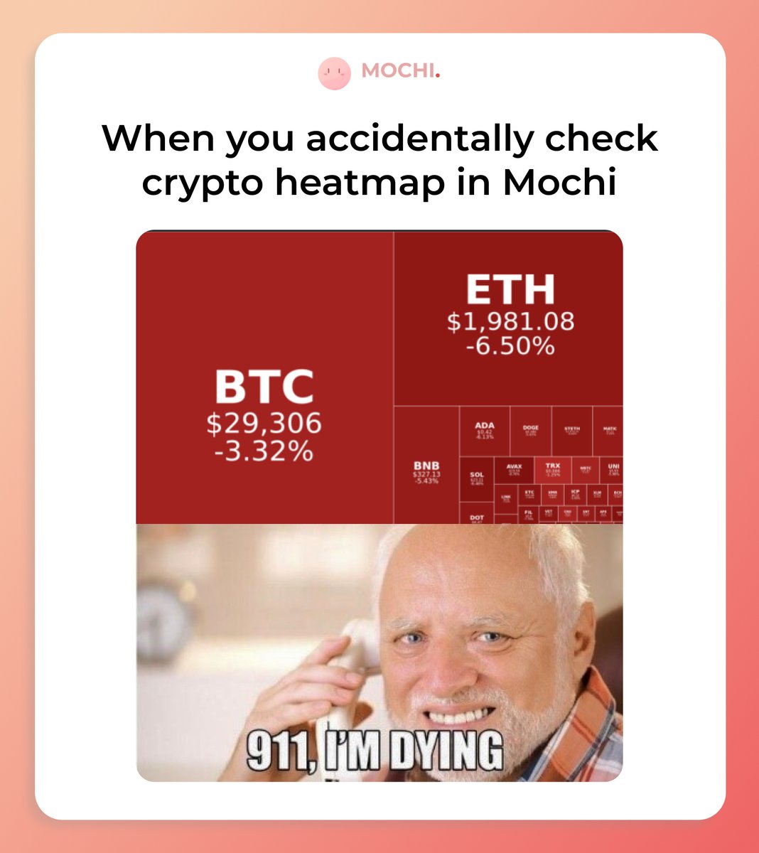 mochi_gg_'s tweet photo. DAILY LIFE WITH MOCHI
Is anyone brave enough to try Mochi's crypto heatmap?
👉Invite Mochi to your server: https://t.co/fVlW17E5mw
👉Join our Discord: https://t.co/5GFdFxvtbn
#NFTs #Crypto #Metaverse #MochiBot
@pod_town @mochi_gg_ https://t.co/plPmJ2LesX