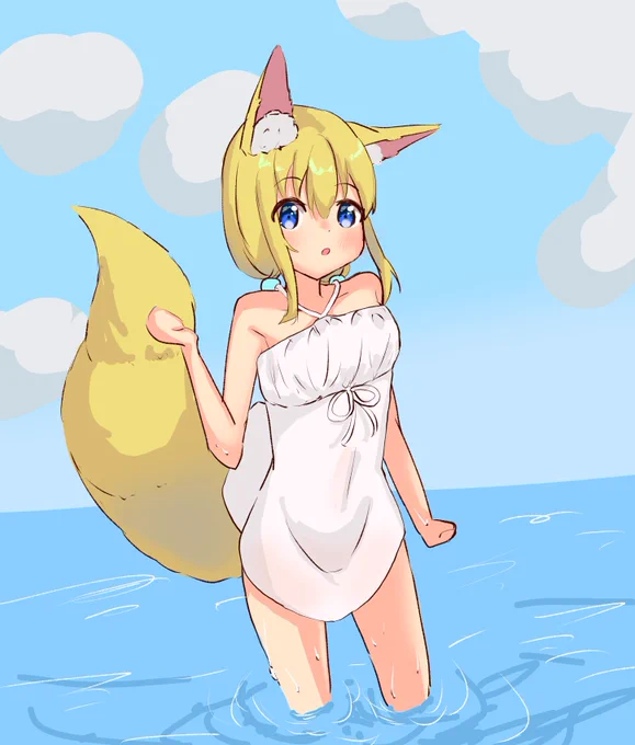 白ワンピなうちの子ツキネちゃん! 