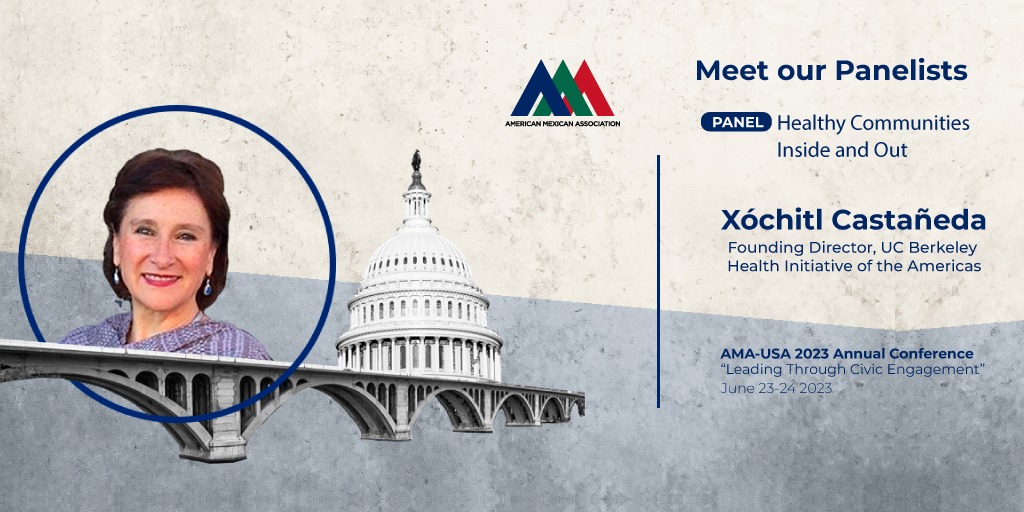 AMAUSAOrg's tweet photo. Meet our #AMAUSA2023Conference Panelists!

Xochitl Castaneda, medical anthropologist by training, is the Founding Director of @hia_ucb at @UCBerkeley. Her vision has led to the creation of national efforts for #underserved populations. 

Join us! https://t.co/6SdtG4zMc1 https://t.co/xgzGQIYwMd