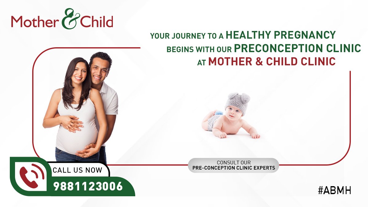 In the Pre-conception counseling, our Experts discuss your family history, risk factors, medical conditions and lifestyle in order to ensure you have a healthy and safe pregnancy.

Consult with our Pre-Conception Clinic Experts.
#ABMH #motherandchild #preivfprocess #Preconception
