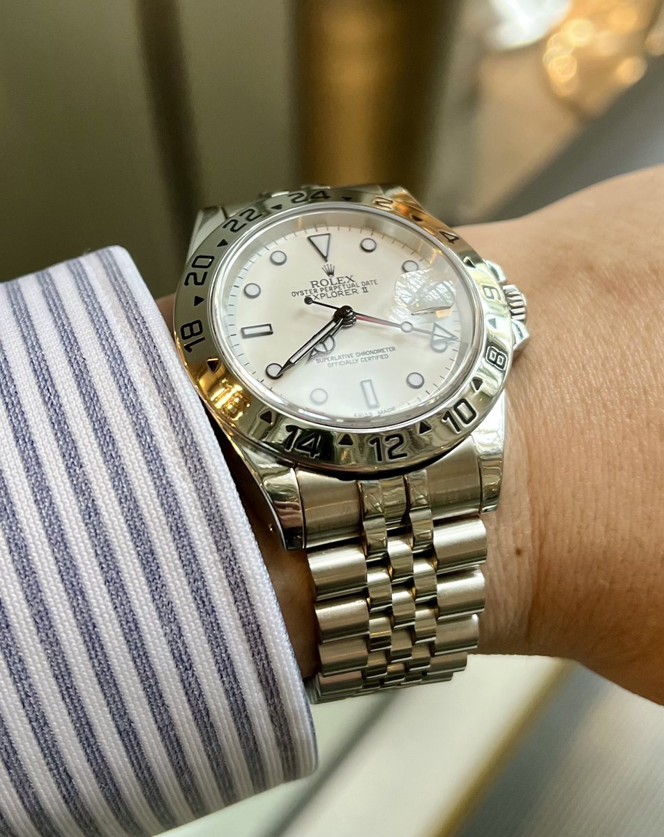 Kai_shain's tweet image. ジュビリーにしてみた

#rolex #explorer2 #explorerII #16570 #ロレックス #エクスプローラー2   #white  #白 #ジュビリー