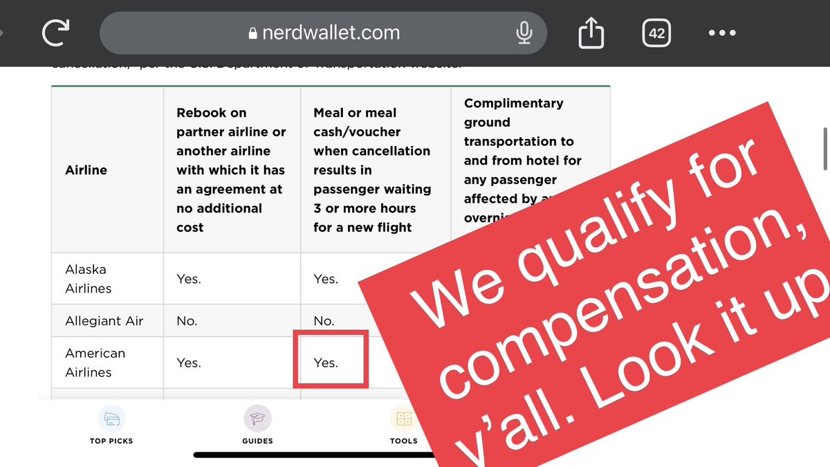 Got bored waiting on my delayed flight home, decided to airdrop the <a href="/NerdWallet/">NerdWallet</a> page explaining airline delay compensation to every phone nearby. 😈