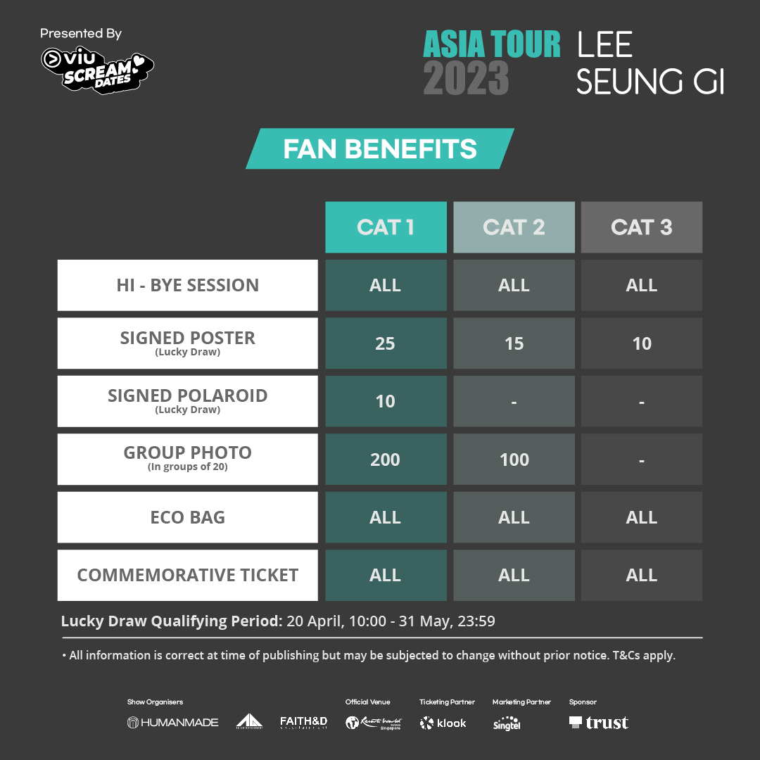 ViuSG's tweet photo. [REMINDER] General ticketing sales for #LeeSeungGi’s Asia Tour “The Dreamer’s Dream - Chapter 2” concert will start TOMORROW at 10am! 🥳 https://t.co/IB4rWtlTBS
