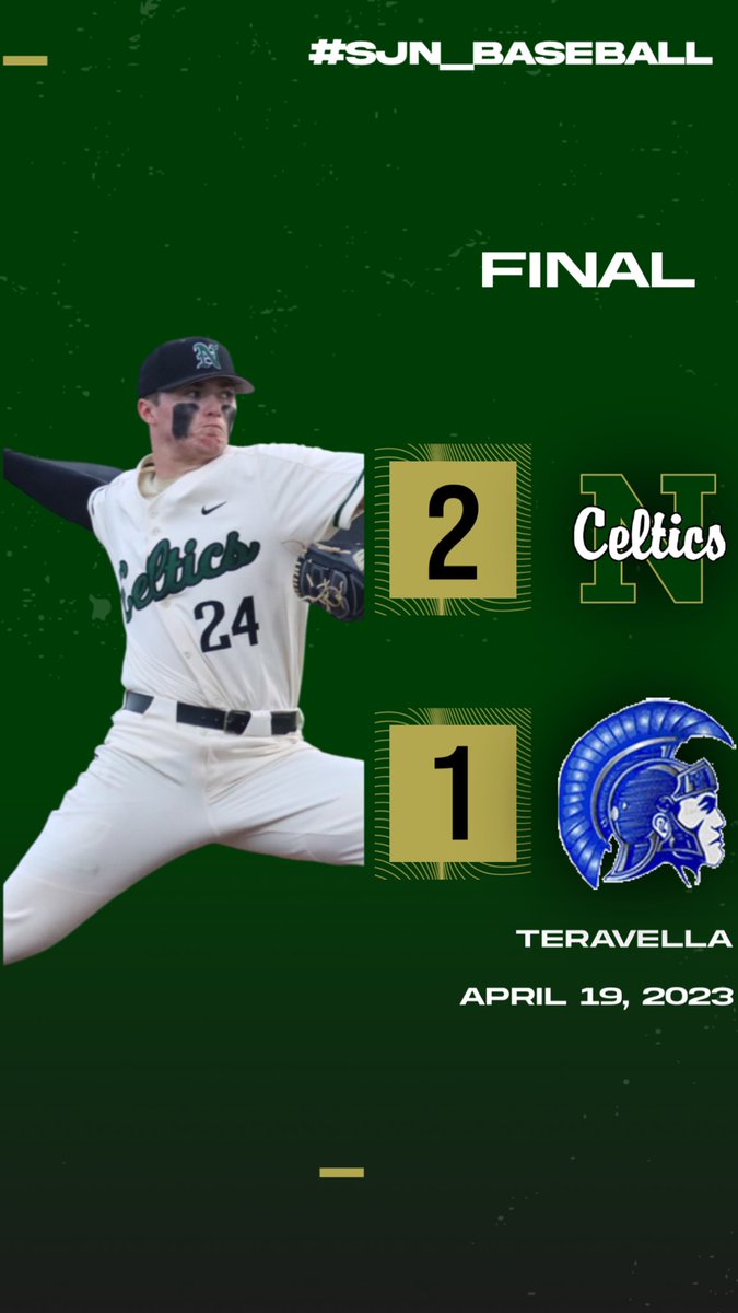 SJN_Baseball's tweet photo. Final score tonight, 2-1 win over Taravella to extend the @SJNCeltics winning streak to 4! Celtics take in Lakewood Ranch at home tomorrow night! https://t.co/u4hvLIDkg1