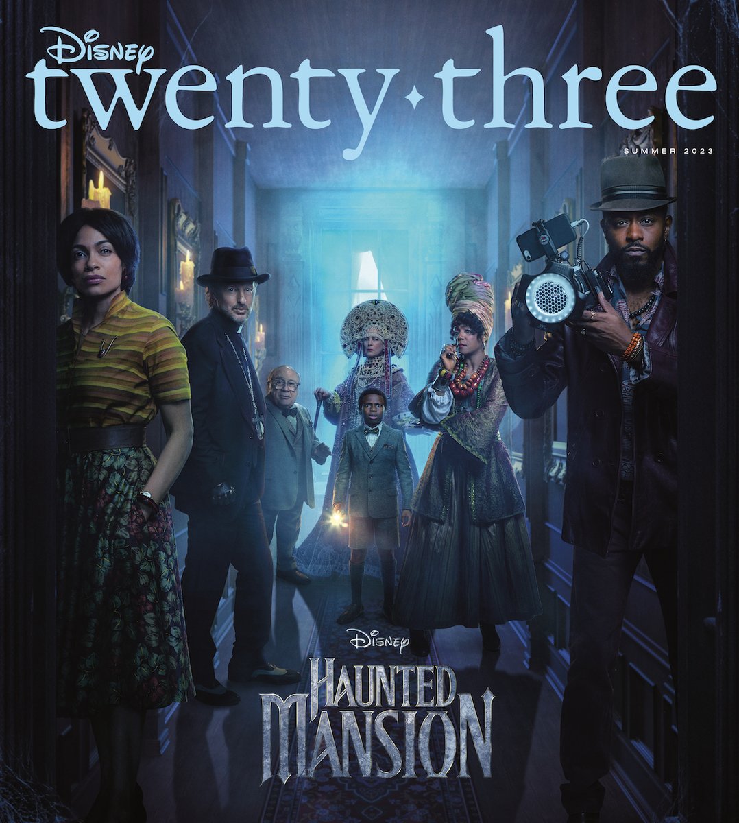 Disney's tweet photo. Look at these covers—aren’t they neat? #TheLittleMermaid, #Elemental, and #HauntedMansion feature in three collectible covers of the “Disney twenty-three” Summer 2023 issue. Get details on the latest issue, delivered exclusively to @DisneyD23 Gold Members: https://t.co/iu7ECnVDkm https://t.co/V2Df1tmZM1