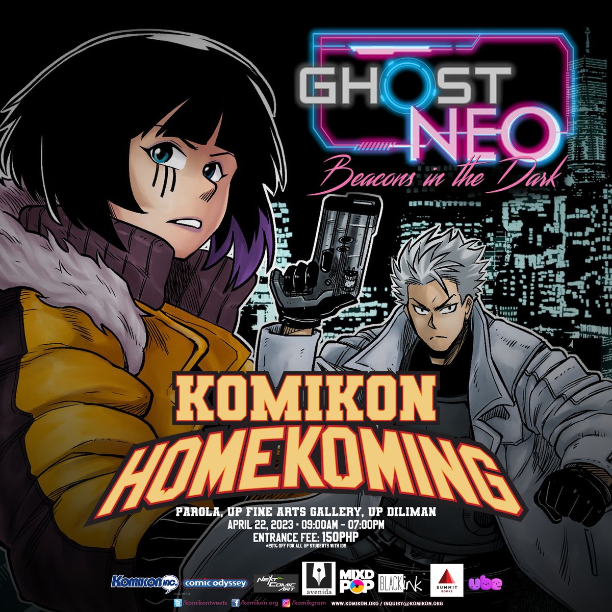 DropDeadComic's tweet photo. Get your copy of Ghost NEO: Beacons in the Dark at @komikontweets this Saturday!
#HappyLockjaw #KomikonHomekoming #KomikonPH #GhostNEO #NewComicsAlert https://t.co/eSabeUx0Tj