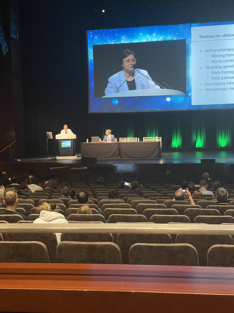 Our division chief, and Deputy Director @OHSUKnight, Dr Kummar presenting the final session at #AACR23 — a wrap up of clinical research presented at @AACR